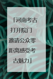 河南考古打开院门 邀请公众零距离感受考古魅力