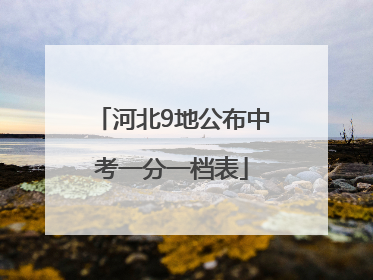 河北9地公布中考一分一档表