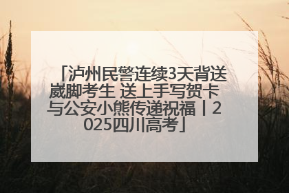 泸州民警连续3天背送崴脚考生 送上手写贺卡与公安小熊传递祝福丨2025四川高考