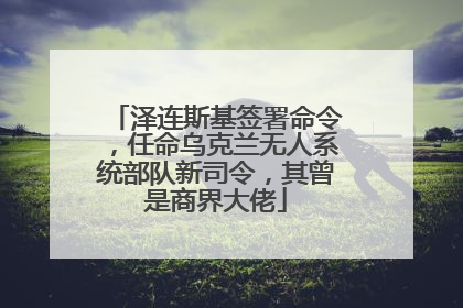 泽连斯基签署命令，任命乌克兰无人系统部队新司令，其曾是商界大佬
