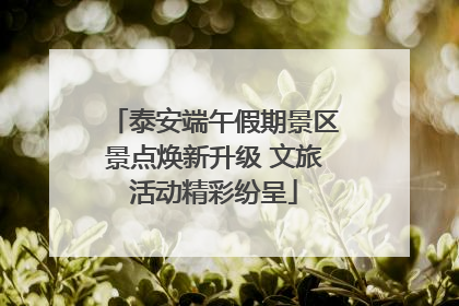 泰安端午假期景区景点焕新升级 文旅活动精彩纷呈