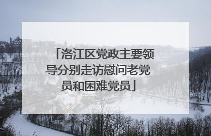 洛江区党政主要领导分别走访慰问老党员和困难党员