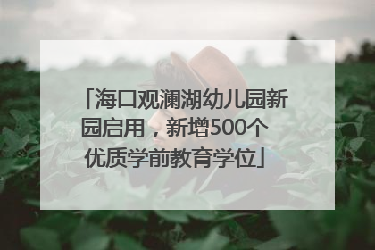 海口观澜湖幼儿园新园启用，新增500个优质学前教育学位