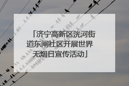 济宁高新区洸河街道东闸社区开展世界无烟日宣传活动