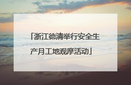 浙江德清举行安全生产月工地观摩活动