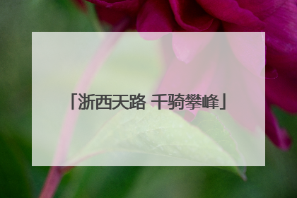 浙西天路 千骑攀峰