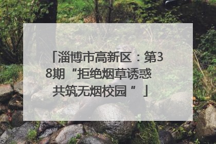 淄博市高新区：第38期“拒绝烟草诱惑 共筑无烟校园 ”
