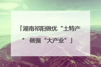湖南祁阳做优“土特产” 做强“大产业”