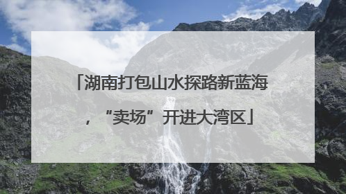 湖南打包山水探路新蓝海，“卖场”开进大湾区