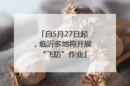 自5月27日起，临沂多地将开展“飞防”作业