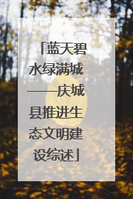 蓝天碧水绿满城——庆城县推进生态文明建设综述