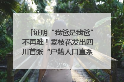 证明“我爸是我爸”不再难！攀枝花发出四川首张“户籍人口直系亲属关系谱”