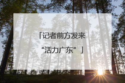 记者前方发来“活力广东”