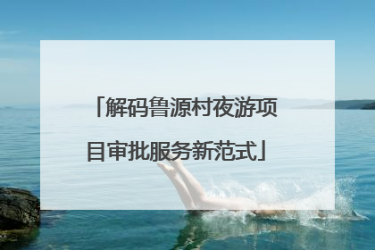 解码鲁源村夜游项目审批服务新范式