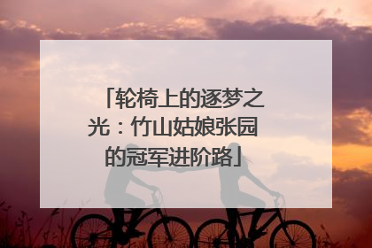 轮椅上的逐梦之光：竹山姑娘张园的冠军进阶路