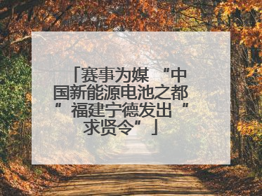 赛事为媒 “中国新能源电池之都”福建宁德发出“求贤令”
