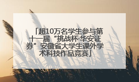 超10万名学生参与第十一届“挑战杯·华安证券”安徽省大学生课外学术科技作品竞赛
