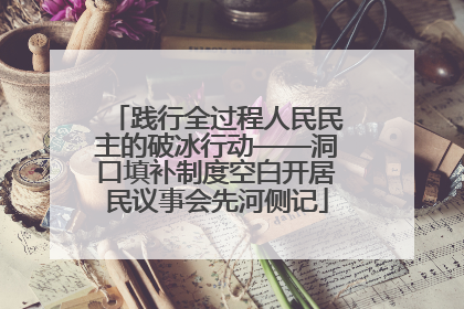 践行全过程人民民主的破冰行动——洞口填补制度空白开居民议事会先河侧记