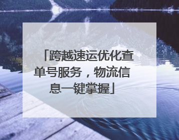 跨越速运优化查单号服务，物流信息一键掌握