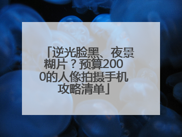 逆光脸黑、夜景糊片？预算2000的人像拍摄手机攻略清单