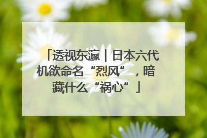 透视东瀛｜日本六代机欲命名“烈风”，暗藏什么“祸心”