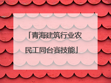 青海建筑行业农民工同台赛技能
