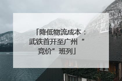 降低物流成本：武铁首开至广州“竞价”班列