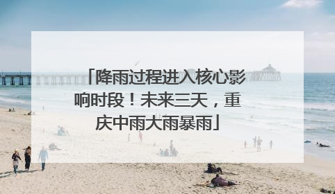 降雨过程进入核心影响时段！未来三天，重庆中雨大雨暴雨