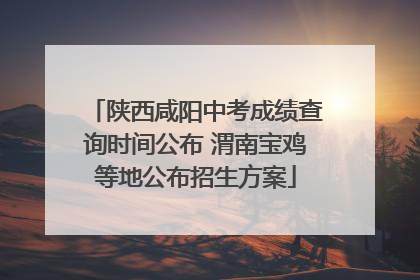 陕西咸阳中考成绩查询时间公布 渭南宝鸡等地公布招生方案