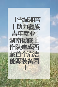雪域湘音丨助力藏族青年就业 湖南援藏工作队建成西藏首个清洁能源装备园
