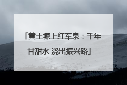 黄土塬上红军泉：千年甘甜水 浇出振兴路