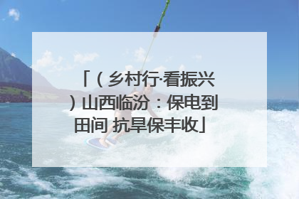 （乡村行·看振兴）山西临汾：保电到田间 抗旱保丰收