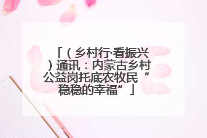 （乡村行·看振兴）通讯：内蒙古乡村公益岗托底农牧民“稳稳的幸福”