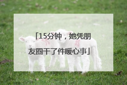 15分钟，她凭朋友圈干了件暖心事