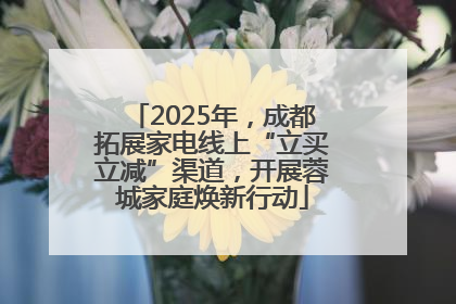 2025年，成都拓展家电线上“立买立减”渠道，开展蓉城家庭焕新行动