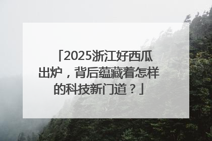 2025浙江好西瓜出炉，背后蕴藏着怎样的科技新门道？