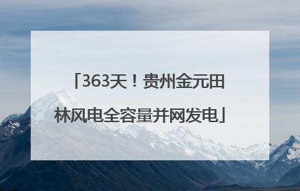 363天！贵州金元田林风电全容量并网发电