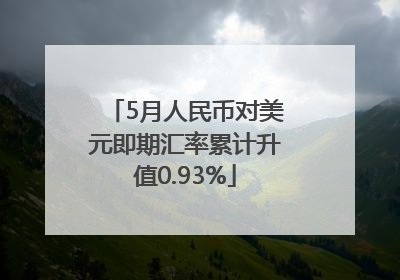 5月人民币对美元即期汇率累计升值0.93%